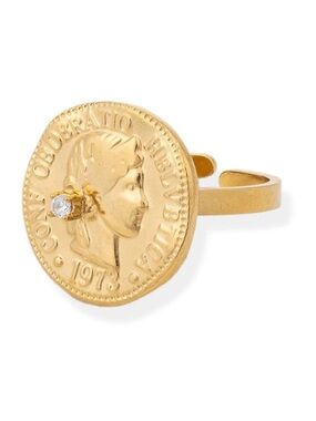 New Bracha coin ring. Zeal coin. Adjustable one size gold